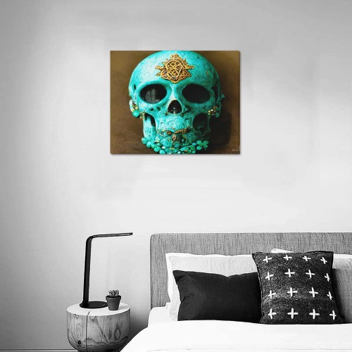 ornate skull 7 Frame Canvas Print 20"x16"