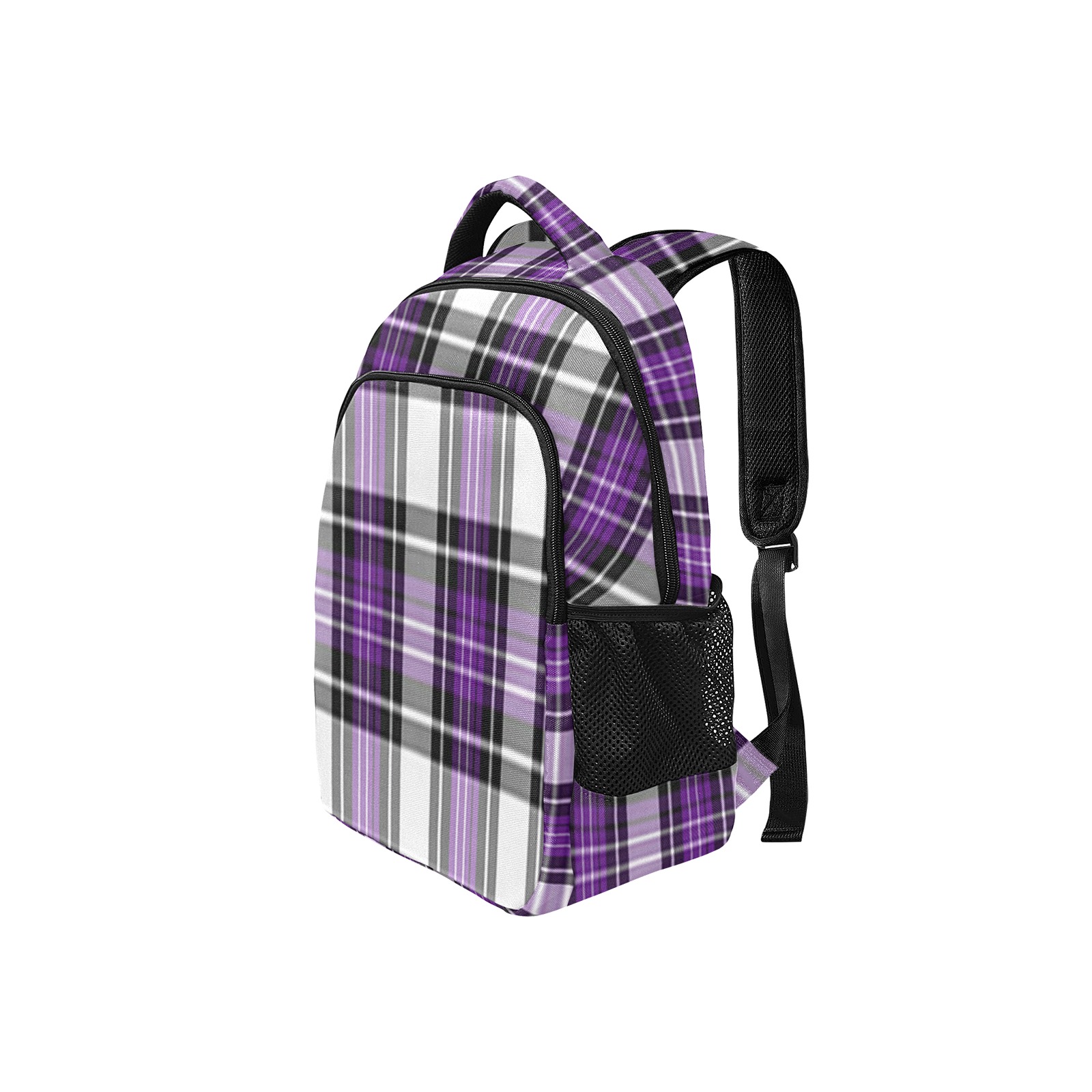 Purple Black Plaid Multifunctional Backpack (Model 1731)