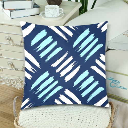 Brushstrokes Custom Zippered Pillow Cases 18"x 18" (Twin Sides) (Set of 2)