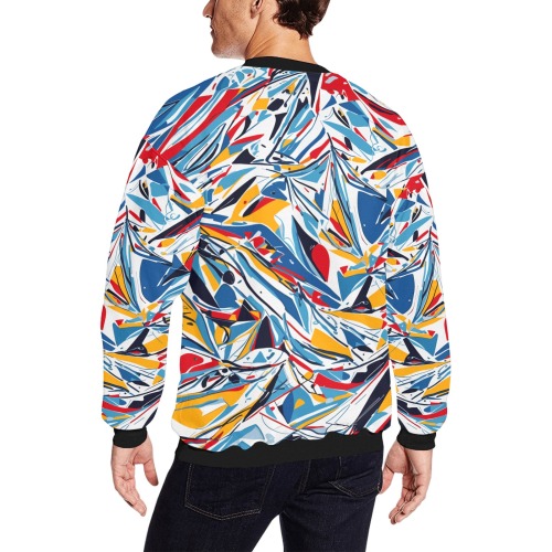 Awesome classy abstract art of a downhill skiing. Men's Oversized Fleece Crew Sweatshirt (Model H18)