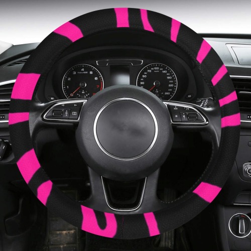 Pink Tiger Stripes Steering Wheel Cover with Anti-Slip Insert