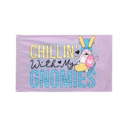 Chillin With My Bunny Gnomes Garden Flag 59"x35"