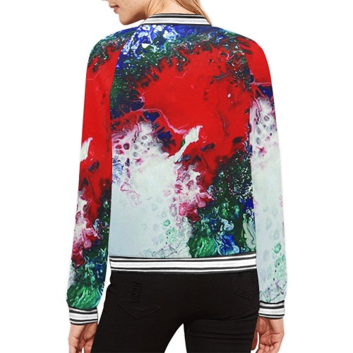 Eruption of Tranquility All Over Print Bomber Jacket for Women (Model H21)