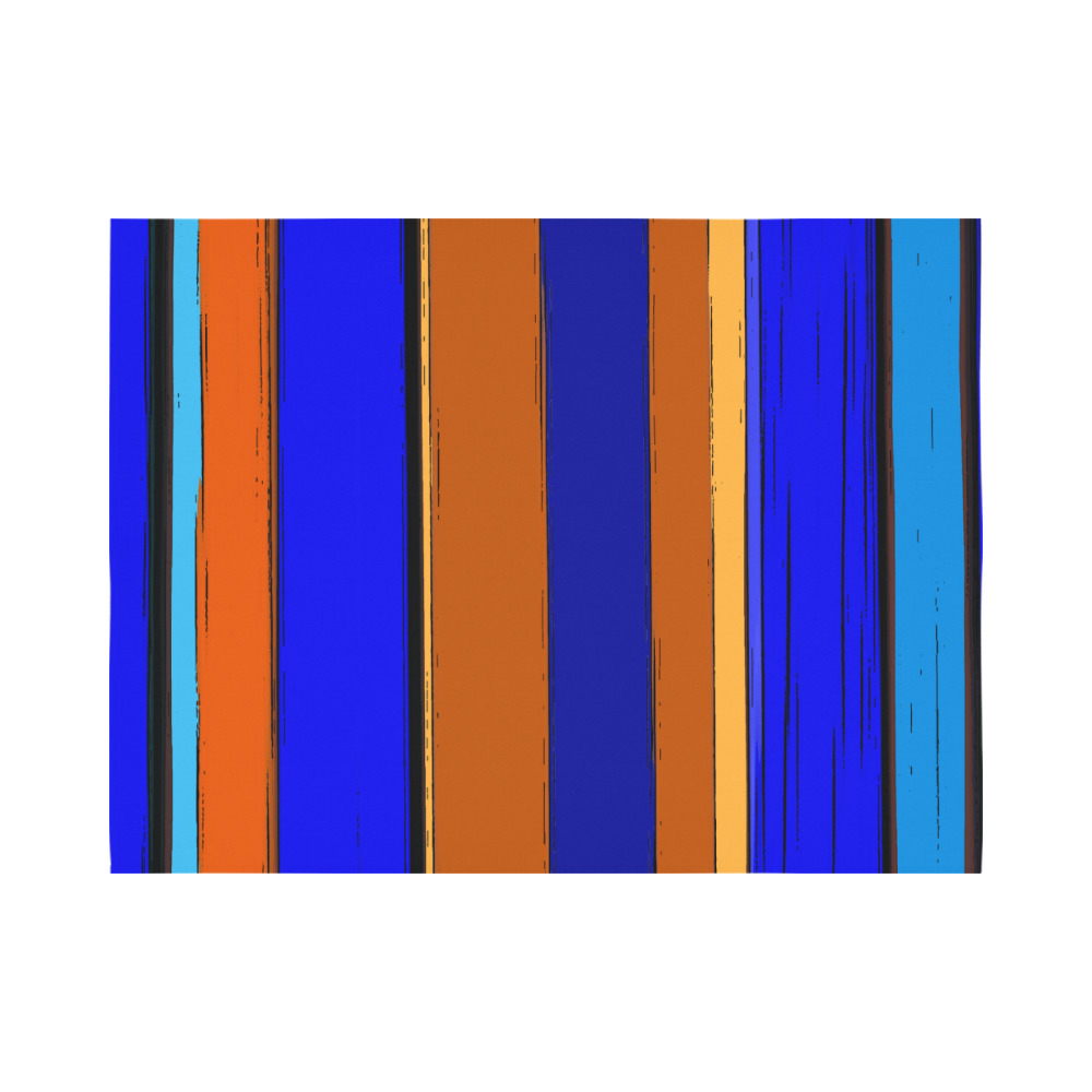 Abstract Blue And Orange 930 Polyester Peach Skin Wall Tapestry 80"x 60"
