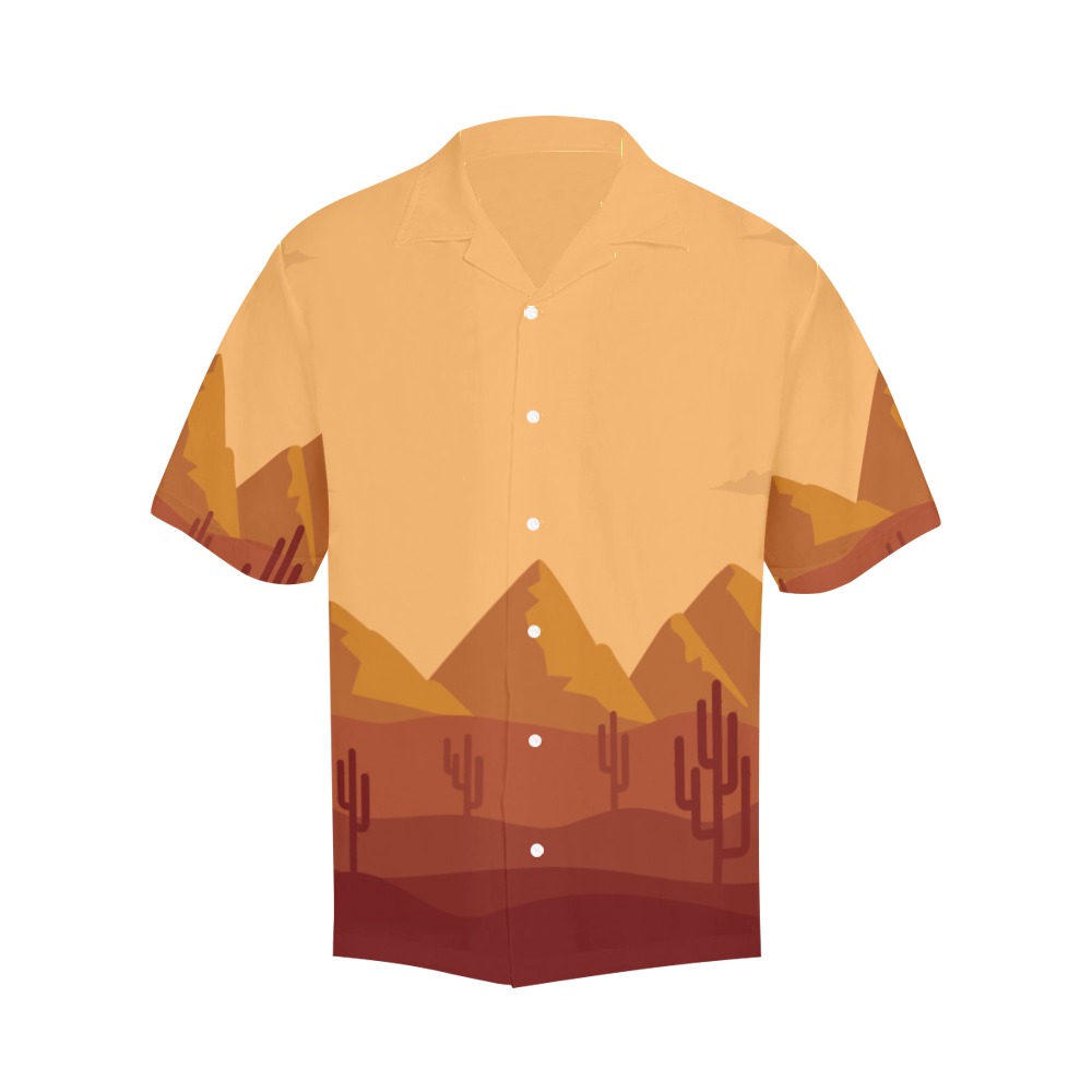 Desert Scene Men’s Hawaiian Shirt Hawaiian Shirt with Merged Design (Model T58)