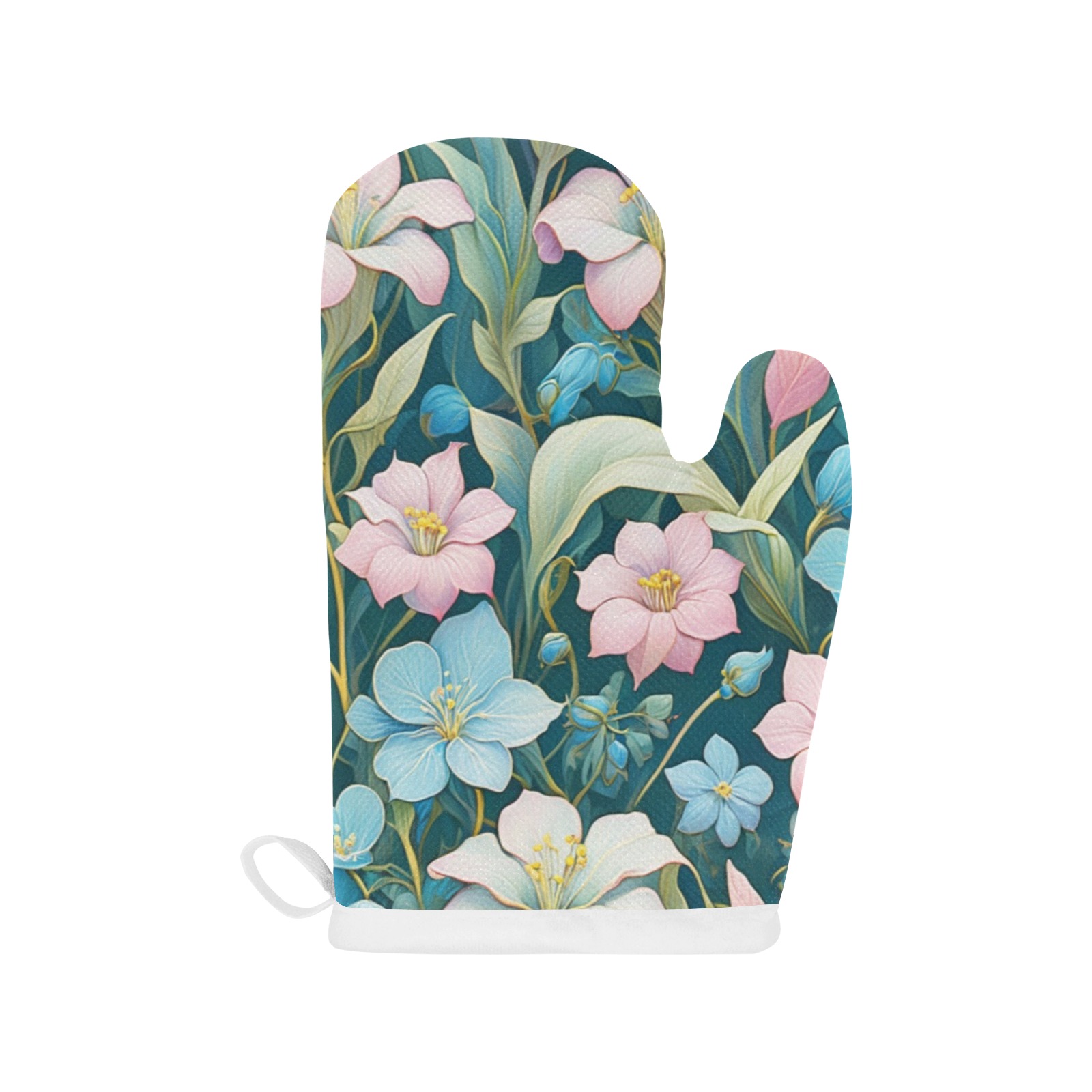 Fabulous Florals 5 Linen Oven Mitt (One Piece)