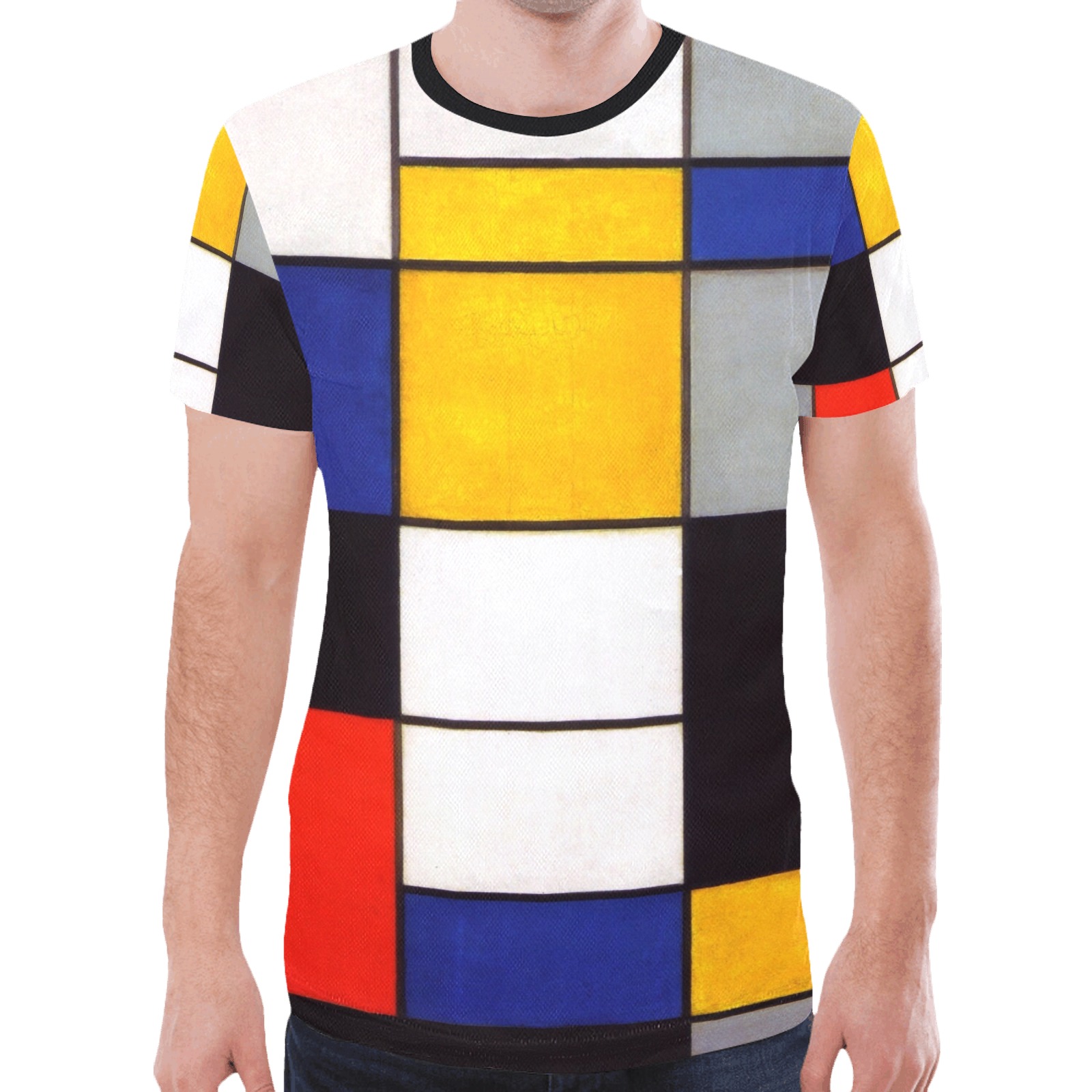 Composition A by Piet Mondrian New All Over Print T-shirt for Men (Model T45)