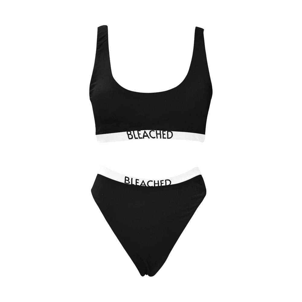 BLEACHED Sport Top & High-Waisted Bikini Swimsuit (Model S07)