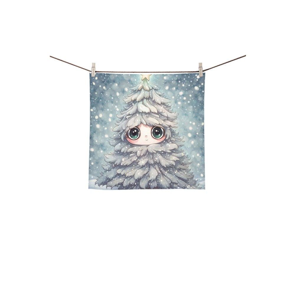 Little Christmas Tree Square Towel 13“x13”