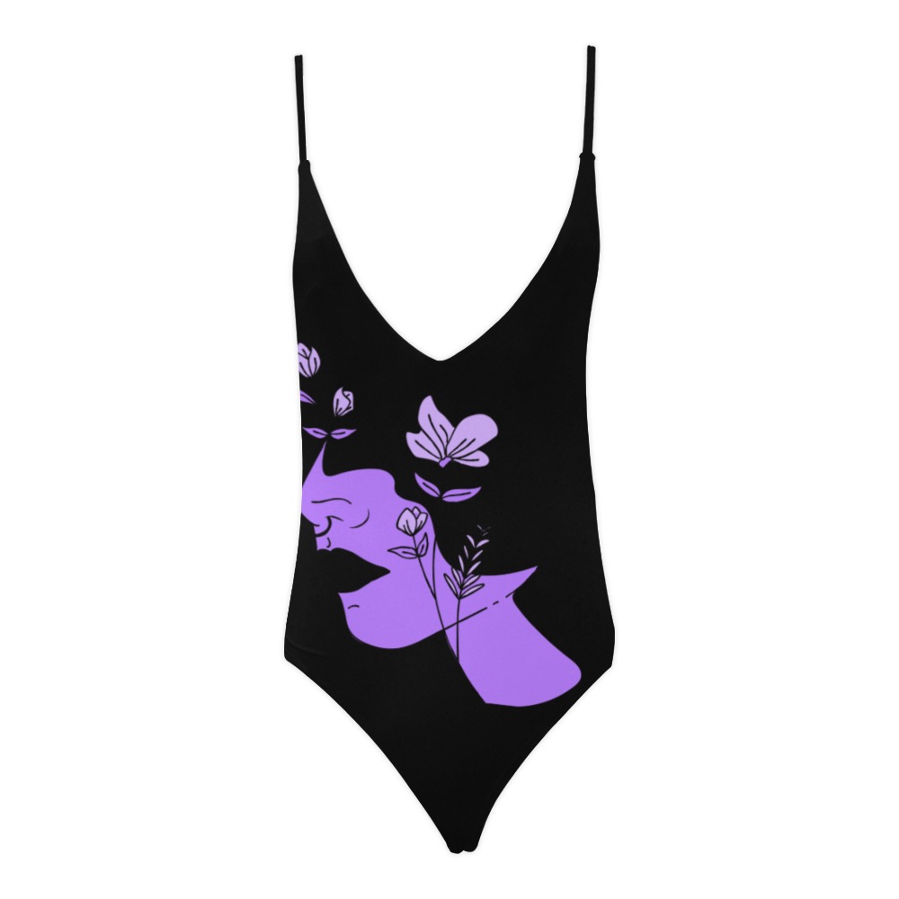 bañador rostro Sexy Lacing Backless One-Piece Swimsuit (Model S10)