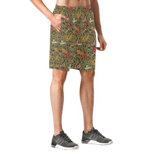 Camouflage Pop Art by Nico Bielow Men's All Over Print Elastic Beach Shorts (Model L20)