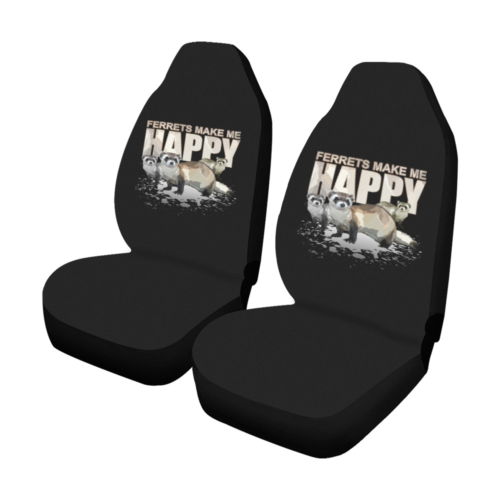 Ferrets Make Me Happy Car Seat Covers (Set of 2)