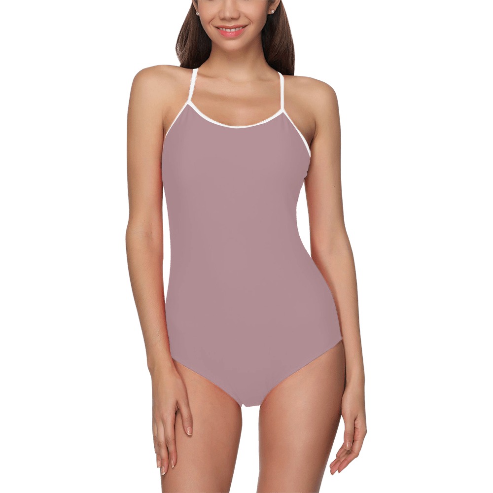 Nude Colour Woman's Swimwear Ochre Strap Swimsuit ( Model S05)