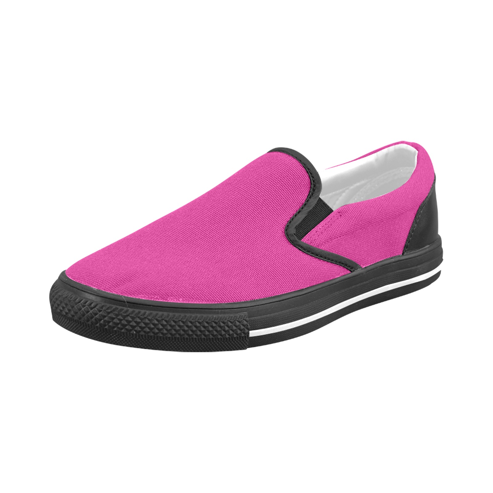 color Barbie pink Men's Slip-on Canvas Shoes (Model 019)