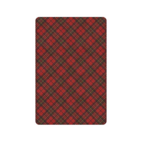 Red tartan plaid winter Christmas pattern holidays Doormat 24"x16"