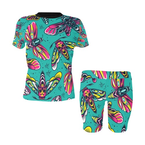 Colorful insects Collectable Fly Women's Short Yoga Set