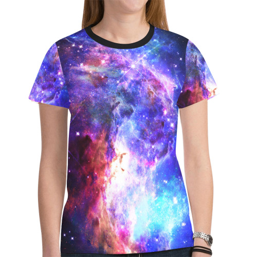 Mystical fantasy deep galaxy space - Interstellar cosmic dust New All Over Print T-shirt for Women (Model T45)