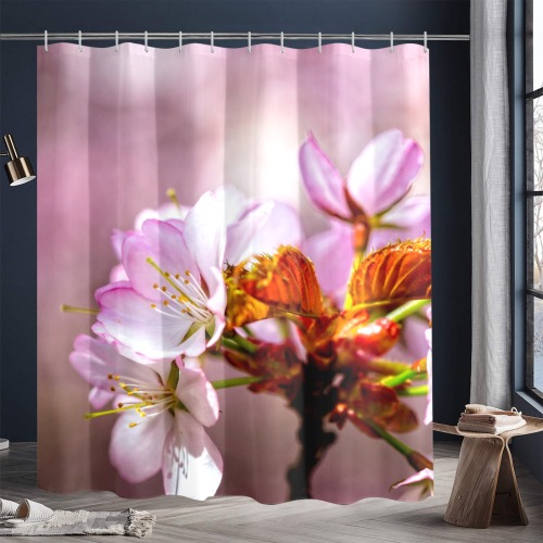 Classy sakura cherry flowers, pink mist of spring. Shower Curtain 72"x84"