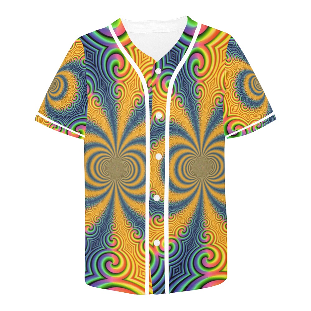 Psychedelic All Over Print Baseball Jersey for Men (Model T50)