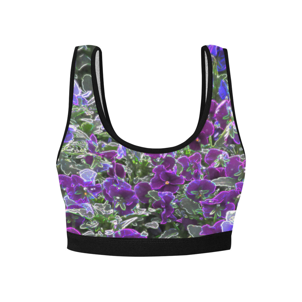 Field Of Purple Flowers 8420 Women's All Over Print Sports Bra (Model T52)