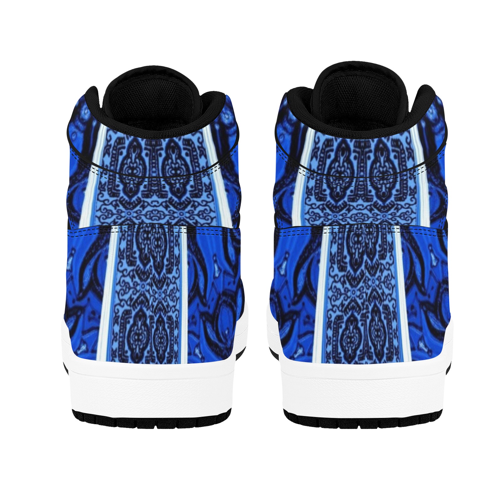 arabesques dark blue Men's High Top Sneakers (Model 20042)