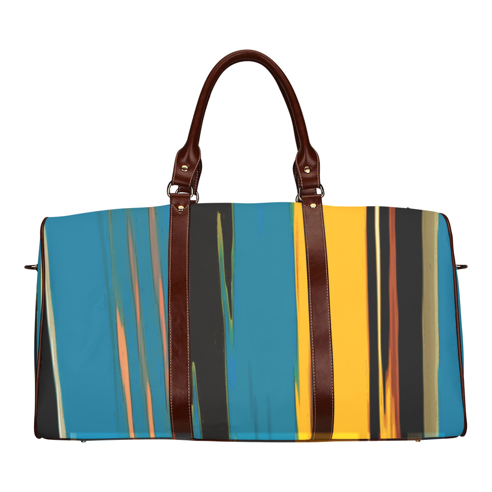 Black Turquoise And Orange Go! Abstract Art Waterproof Travel Bag/Small (Model 1639)