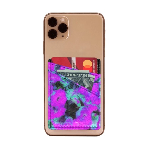 Glowing Pink Kalanchoe Plant Cell Phone Card Holder
