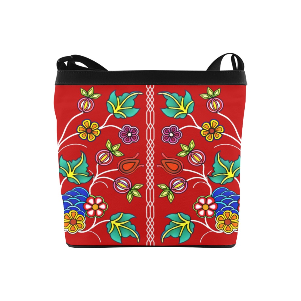 red bright floral otter Crossbody Bags (Model 1613)