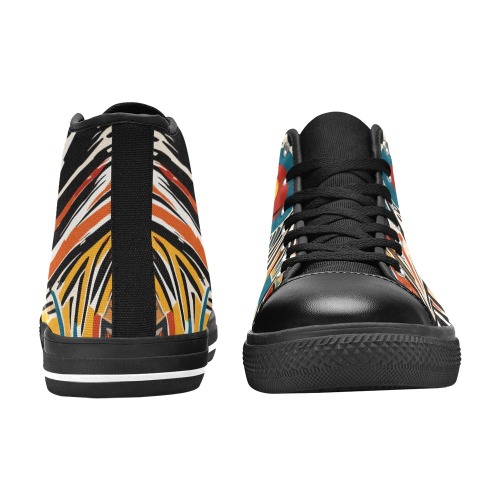 Stunning abstract art on a tribal theme. Men’s Classic High Top Canvas Shoes (Model 017)
