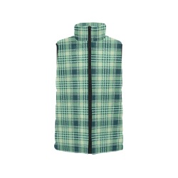 Emerald Plaid Delight Women's Padded Vest Jacket (Model H44)