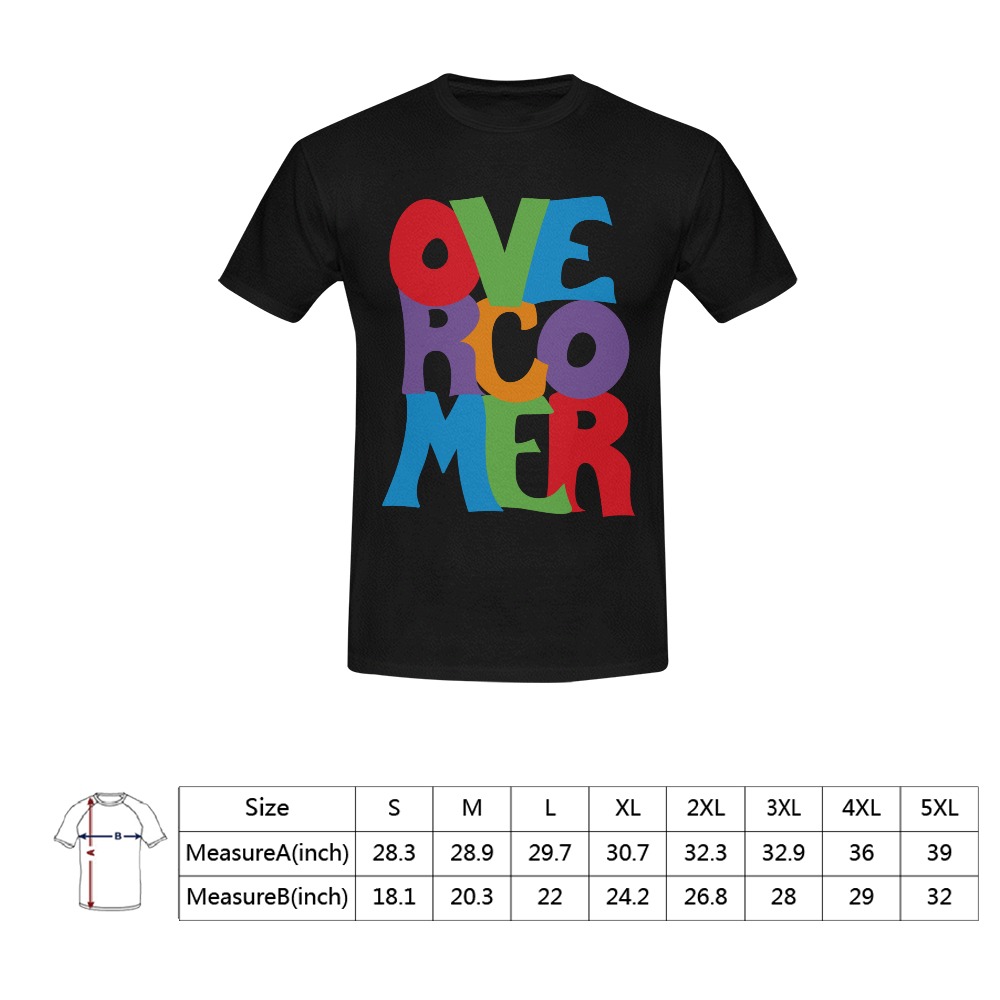 Overcomer T-shirt Black Men04 Men's T-Shirt in USA Size (Front Printing Only)