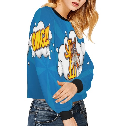 OMG!! Collectable Fly Crop Pullover Sweatshirts for Women (Model H20)