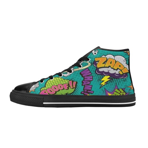 Comic bright Collectable Fly Women's Classic High Top Canvas Shoes (Model 017)