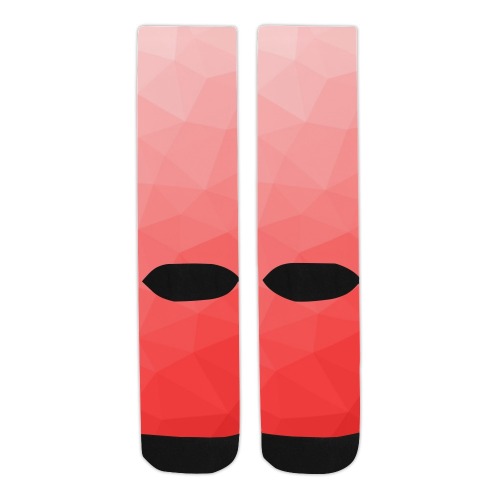 Red gradient geometric mesh pattern Trouser Socks