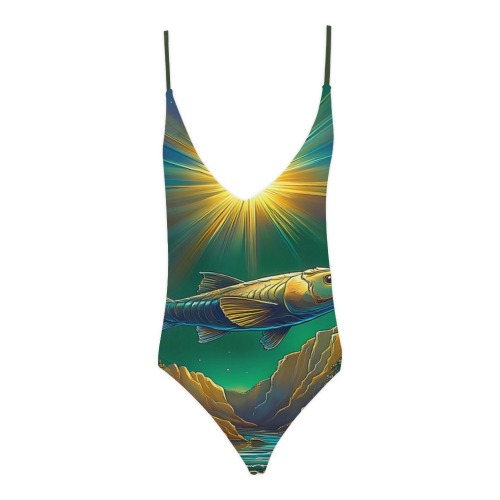 Celestial Swim Sexy Lacing Backless One-Piece Swimsuit (Model S10)