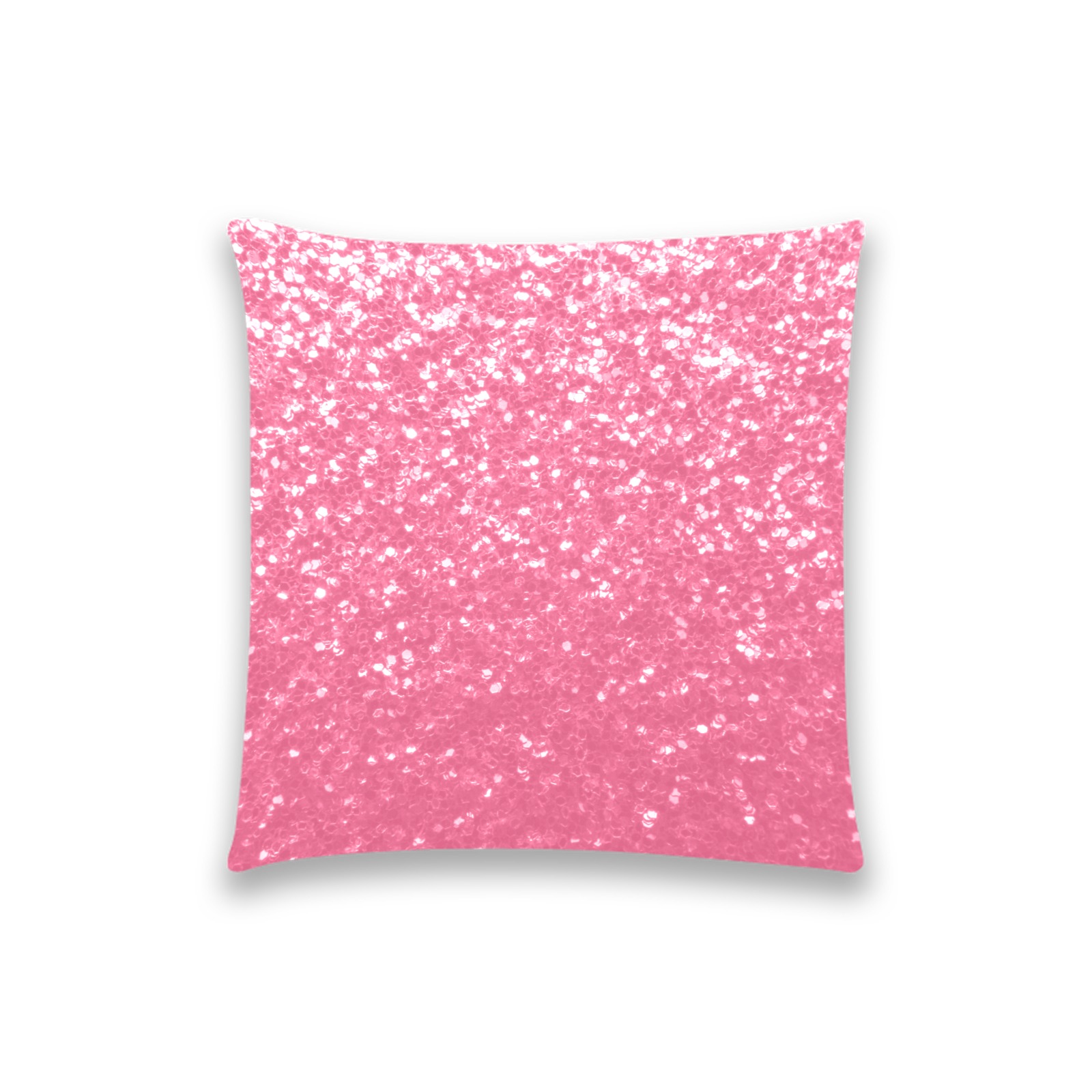Magenta light pink red faux sparkles glitter Custom  Pillow Case 18"x18" (one side) No Zipper