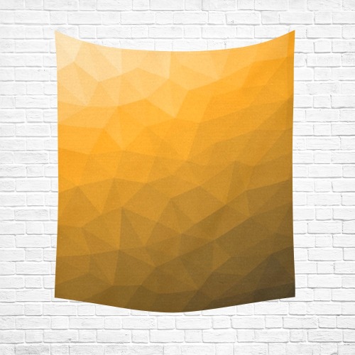 Orange gradient geometric mesh pattern Cotton Linen Wall Tapestry 51"x 60"