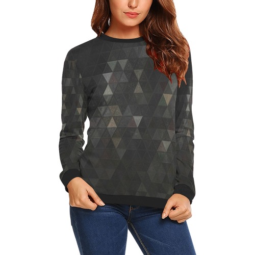 mosaic triangle 26 All Over Print Crewneck Sweatshirt for Women (Model H18)