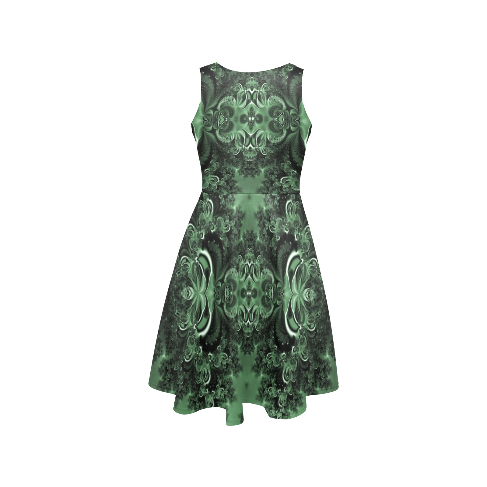 Deep in the Forest Frost Fractal Sleeveless Expansion Dress (Model D60)
