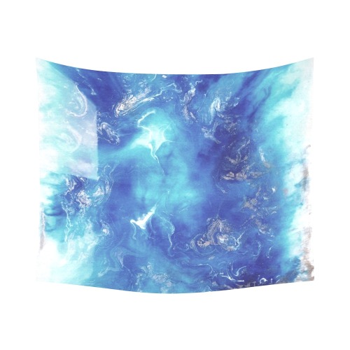 Encre Bleu Photo Cotton Linen Wall Tapestry 60"x 51"