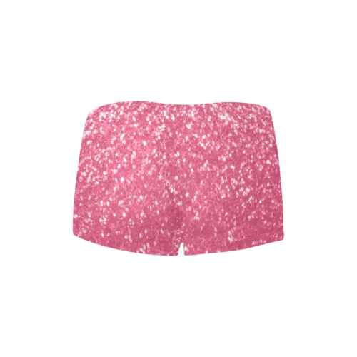 Magenta light pink red faux sparkles glitter Women's All Over Print Boyshort Panties (Model L31)