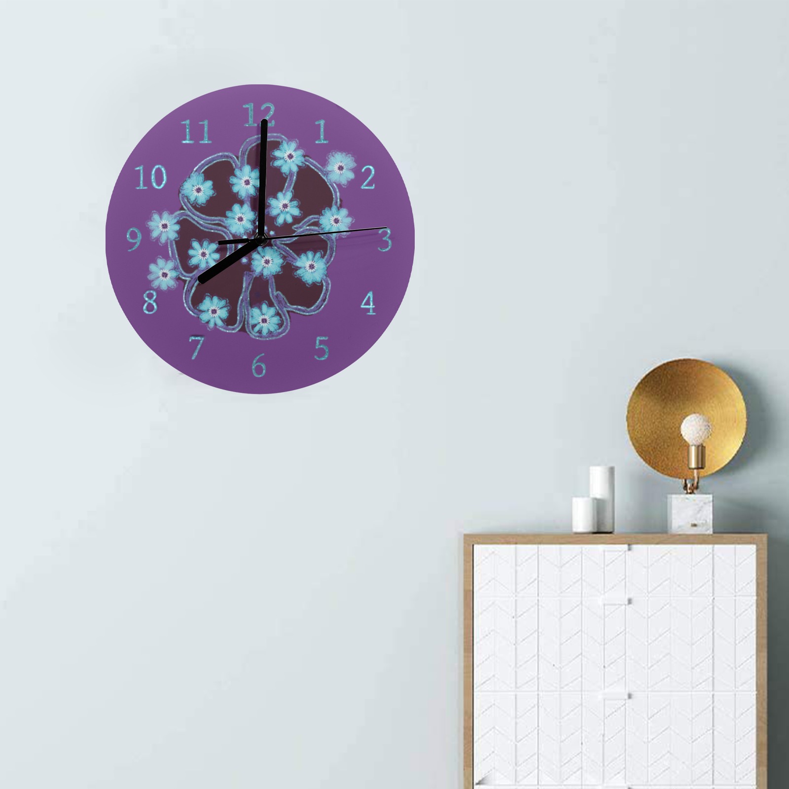 Unique floral MDF Wall Clock