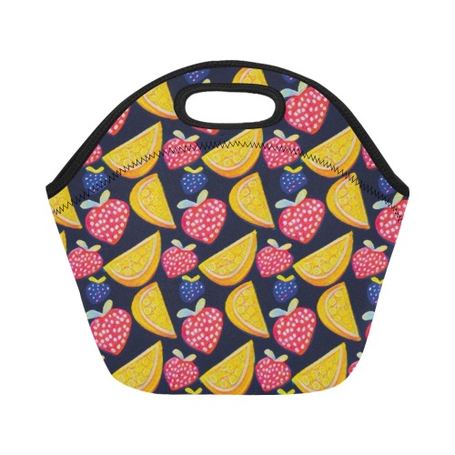 Fruit mix pattern Neoprene Lunch Bag/Small (Model 1669)