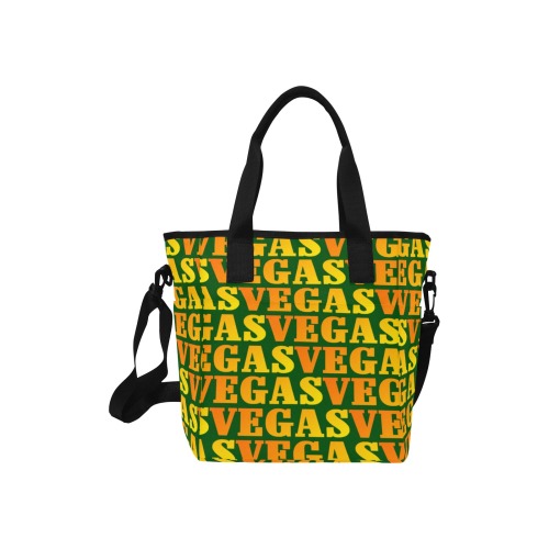 Golden Las VEGAS / Green Insulated Tote Bag with Shoulder Strap (Model 1724)