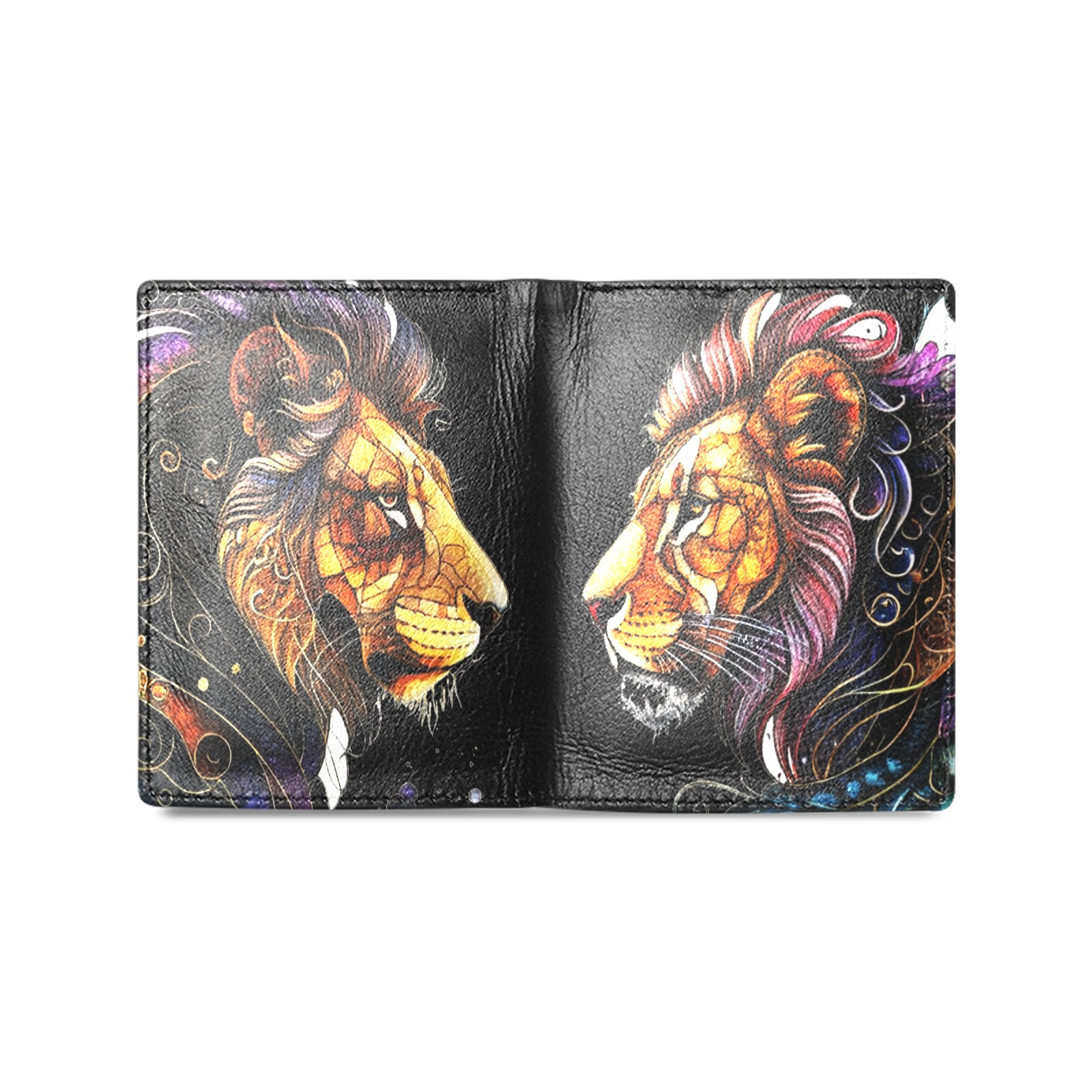 lions Men's Leather Wallet (Model 1612)