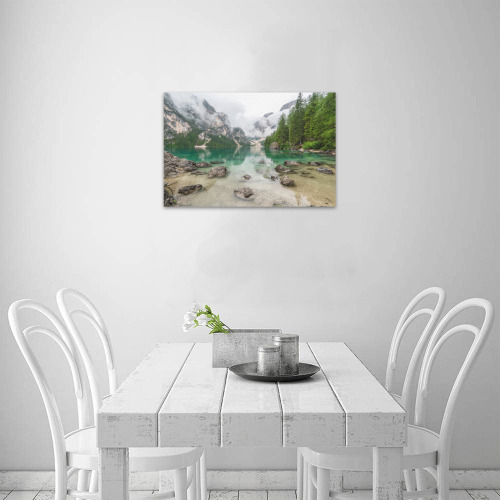 Mountain river Frame Canvas Print 18"x12"