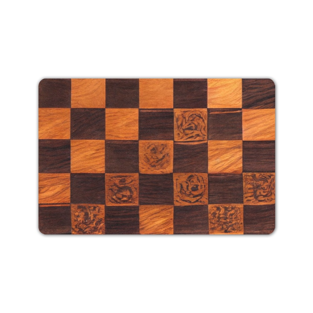 chess board 2 Doormat 24"x16" (Black Base)