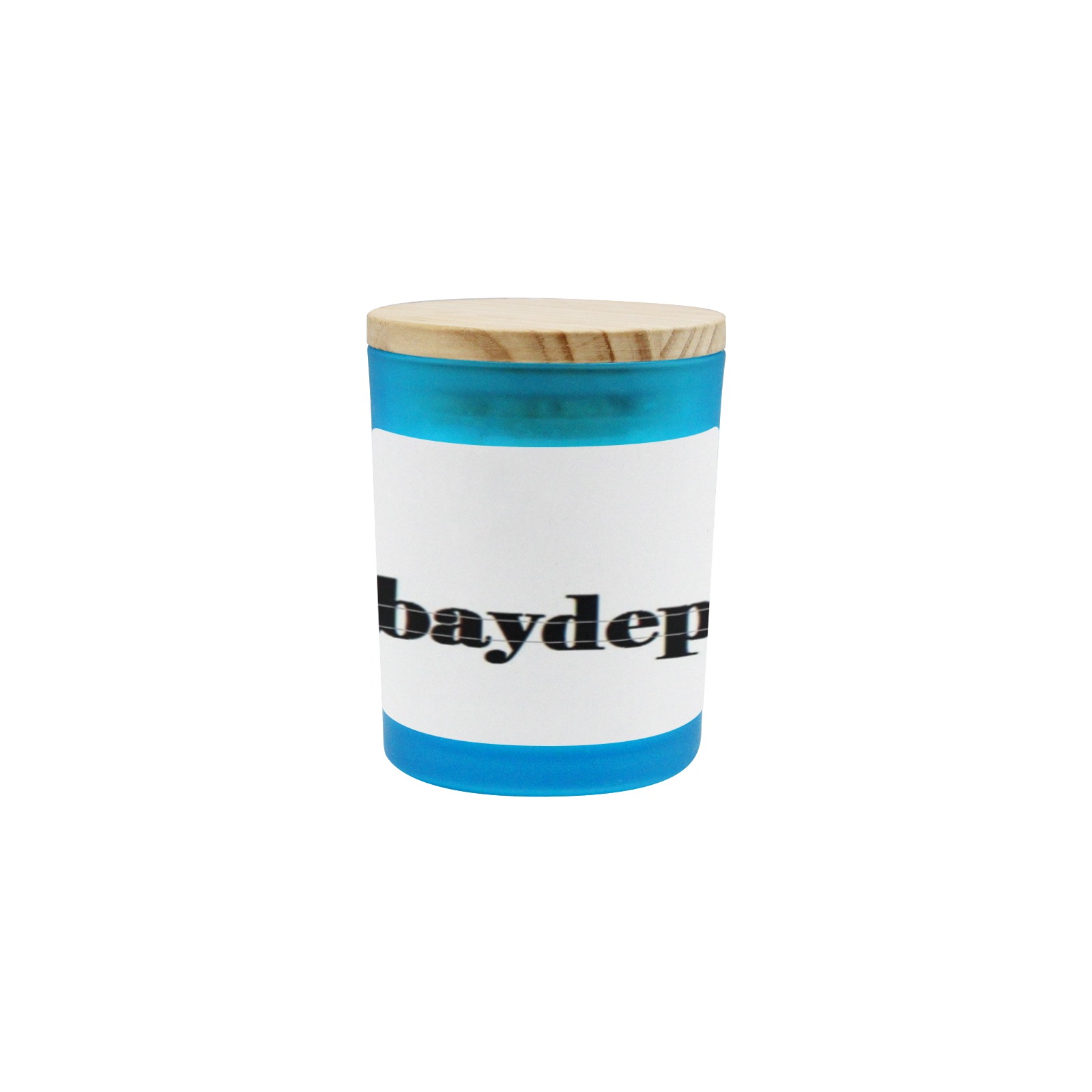 bb g7j77 Blue Glass Candle Cup (Wood Sage & Sea Salt)