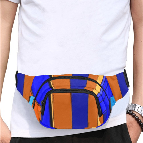 Abstract Blue And Orange 930 Fanny Pack/Small (Model 1677)