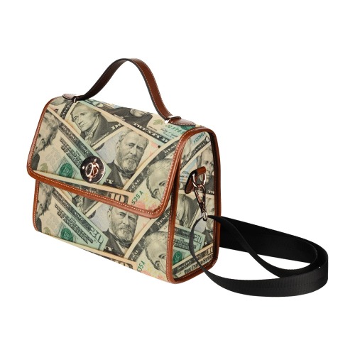 US PAPER CURRENCY Waterproof Canvas Bag/All Over Print (Model 1641)